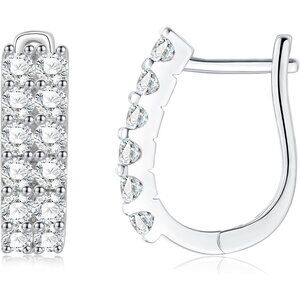 high carbon diamond Stud Earrings for Women,Hypoallergenic S925 Sterling Silver